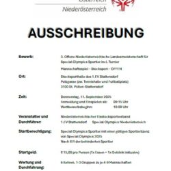 3. Offene Niederösterreichische Landesmeisterschaft für Special Olympics Sportler