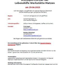 Stocksportturnier der Lebenshilfe Werkstätte Matzen