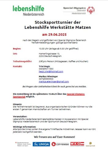 Stocksportturnier der Lebenshilfe Werkstätte Matzen